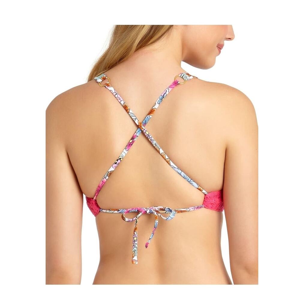 NWT  California Waves Juniors Crochet Bralette Swim Top Large